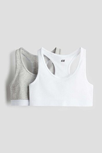 H&M 2-pack cotton jersey crop tops