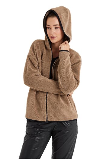 Blackspade Unisex Kapüşonlu Flash Termal Polar Vizon Sweatshirt C5T6N6O04