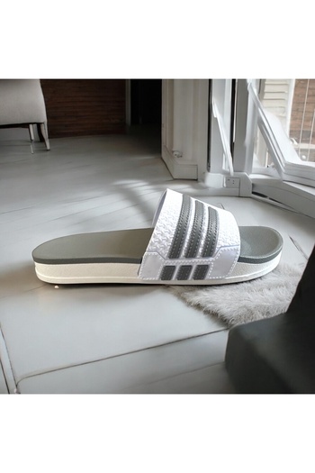 wonent Non-Slip Beach Daily Sports Gray Striped Men's Slippers