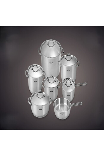 NEOFLAM ,Stainless Steel Cookware Set13pcs,3 Ply(18/10Pots18,20,22,24,30LowPot26cm+Fry24cm)Glossy