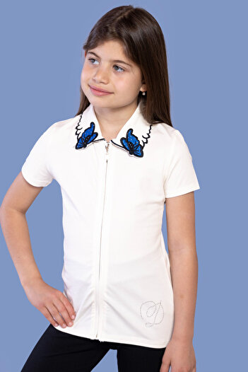 Toontoy Butterfly Embroidered Girl's T-Shirt