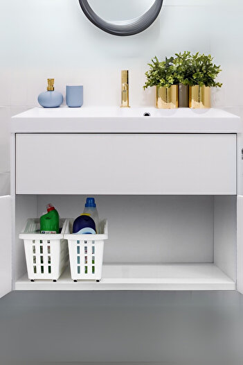 EVLE 13 Lt. Organizer Basket with Wheels, Organizer Basket Inside the Cabinet