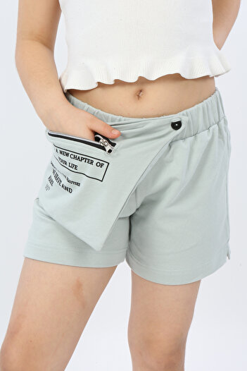 Toontoy Girl's Ornamental Pocket Front Shorts