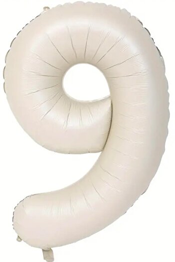 BeySüS Cream Color 9 Number Foil Balloon 80 cm