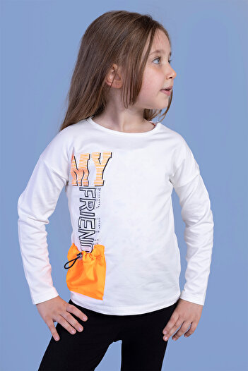Toontoy Girl - Pocket Detailed Printed T-Shirt