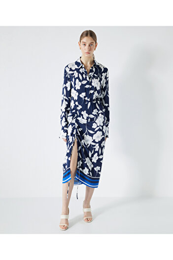 MISS IPEKYOL Adjustable drawstring flower pattern dress