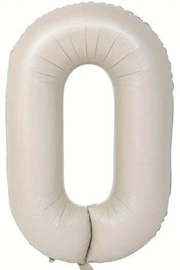 BeySüS Cream Color 0 Number Foil Balloon 80 cm