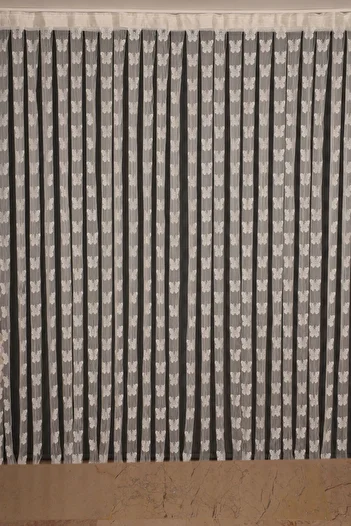 AKÇA TEKSTİL Butterfly Model Cream Color Rope Curtain Ready Buttons Stitched Rope Curtain 100*280cm