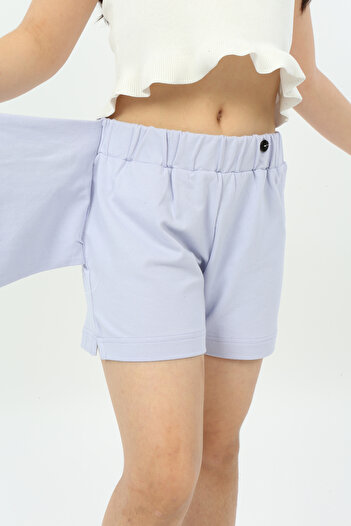 Toontoy Girl's Front Ornamental Pocket Shorts