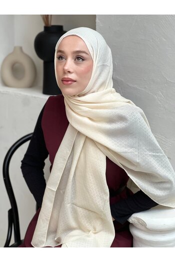 Modakaşmir Σάλι με μοτίβο μαργαριταριών σειράς Soft Jacquard