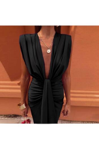 hipnoz butik γυναικείο μακρύ φόρεμα με βάτα