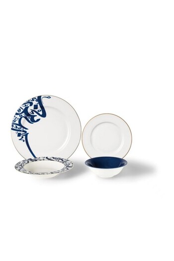 Bien Servi 16-Piece High Quality Calligraphy Design Dinner Set