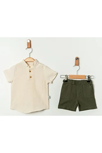 Chicsy Baby Striped Style Shirt and Waist Adjustable Short Sleeve Shorts Set for Kid and Baby