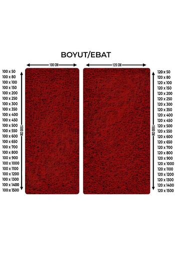 CYH Lidya 14mm - 100X400Cm Burgundy Curly Mat-Hali Non-Slip Runner