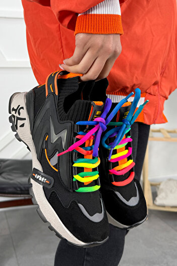 Mamito Ayakkabı Dzy 2025 High-Top Colorful Lace-Up Sneakers