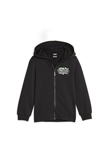 Puma Essentials Mix Mtch - Children's Black Hooded Jacket