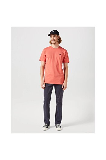 WRANGLER Men's Orange Round Neck T-Shirt