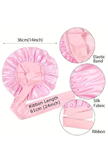 BABUN Elastic Silky Satin Hair Protector Sleeping Cap Hair Anti-Weeding Hair Care Cap