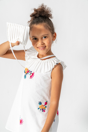 DFN Flower Embroidered Bag Dress