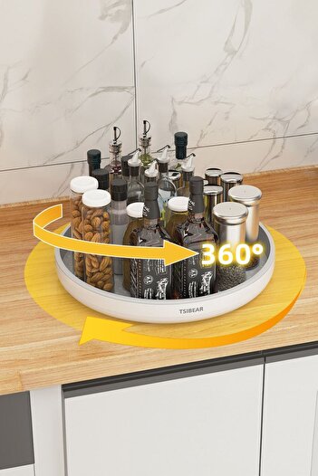 Chavin 360 °   Rotating 25cm Kitchen Pantry Bathroom Organizer Swivel Shelf Cin876