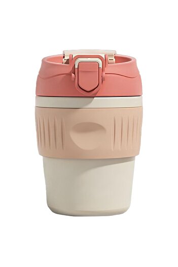 Weather Forecast 350ml Pink 316 L Coffee Hand Thermos with Steel Straw - Cold and Hot Mug Cin846Pm