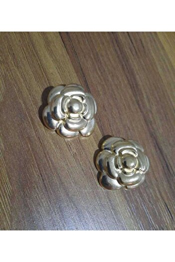 İMREN AKSESUAR Z.A.R.A Fashion Flower Large Size Gold Color Button, (Coat, jacket, vest, dress 2 buttons 3.5 cm)