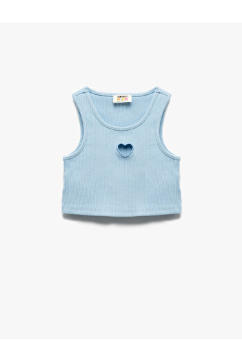 Koton Heart Window Detailed Sleeveless Ribbed Crop Tank Top
