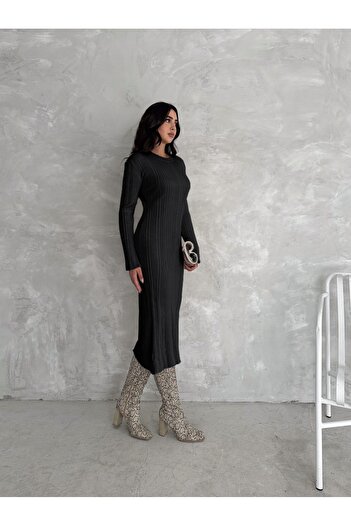 Yeppmoda Fitilli Triko Elbise