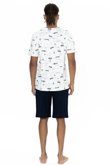 U.S. Polo Assn. U.S. Polo Men's Printed T-Shirt with Lettering and Pocket Shorts Set