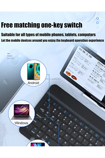 Bowie Kablosuz klavye ve mouse seti bluetooth telefon tablet ipad pc mac uyumlu wireless set