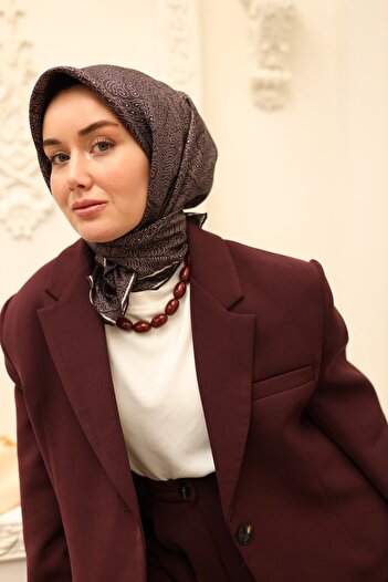 Silk Home Sarmaşık Desen Twill İpek Eşarp