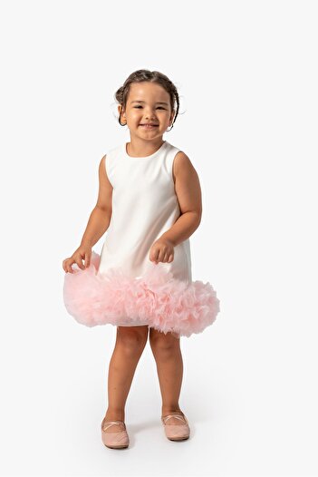 DFN Birthday Special Occasion Party Dress with Tulle Skirt