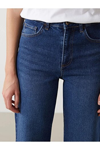 LC Waikiki LCW Jeans İndigo Wideleg Kadın Jean Pantolon