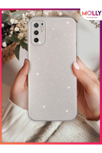 Molly Silver Berry Glitter Shiny Silicone Case for Xiaomi Redmi Note 10 5g
