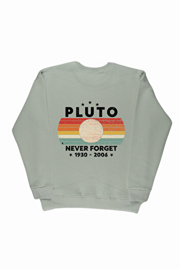 By Caspita Fashion Lenithra Pluto Світшот з принтом на спині, унісекс, оверсайз, сірий