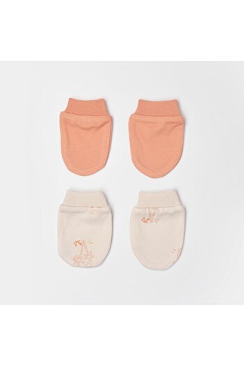 Skygo Bibaby Biorganic Hello Safari 2-Piece Baby Gloves 72224 Ecru Tile