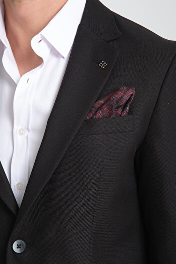 Frappoli Alfredi Men's Oversized Black Straw Fabric Blazer Jacket