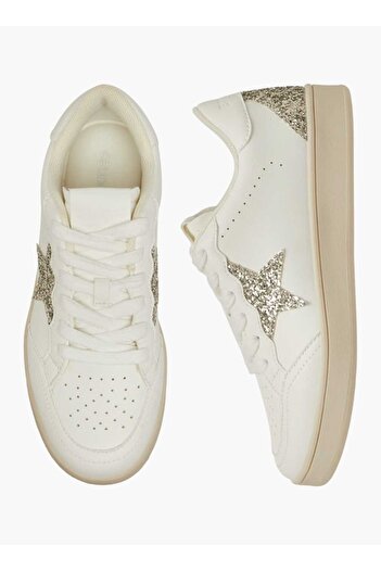 Celeste Celeste Women's Star Embellished Sneakers with Lace-Up Closure