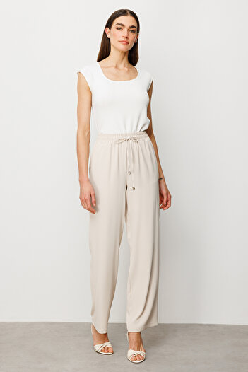 Ekol Wide Leg Crepe Trousers