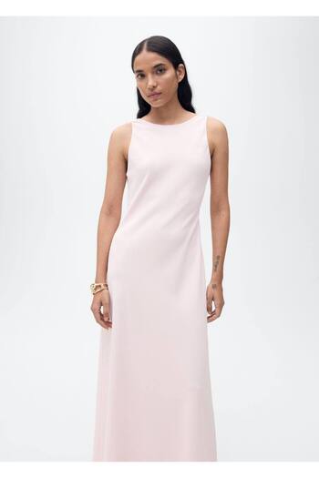 MANGO Woman Satin dress with open back