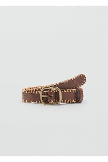 MANGO Woman Belt with Contrast Stitching