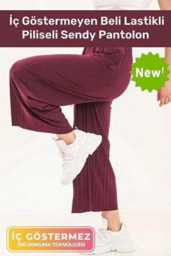 Pastimore New Trend Wide Leg Mother Women Comfortable Pleated Sendy Pants with Elastic Waist that Doesn't Show Underwear