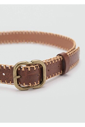 MANGO Woman Belt with Contrast Stitching