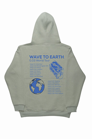 By Caspita Fashion Lenithra Wave To Earth Світло-сірий худі з принтом на спині
