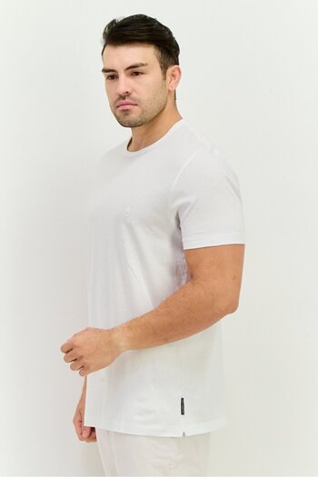 French Connection Men Crew Neck Short Sleeve Brand Logo T-Shirt, White