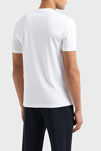 EA7 Стрейч з логотипом Slim Fit Велосипедна комір T Shirt Чоловіча футболка 7M000301 AF13739 U0002