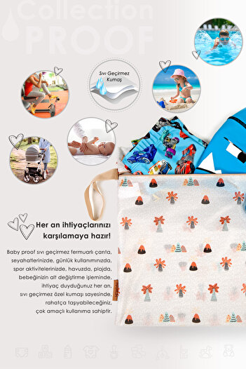 HAMUR Baby Proof Kıyafet Çantası Mayo Islak Kuru Giysi Sıvı Geçirmez Kirli Temiz Çamaşır Torbası Volcanic