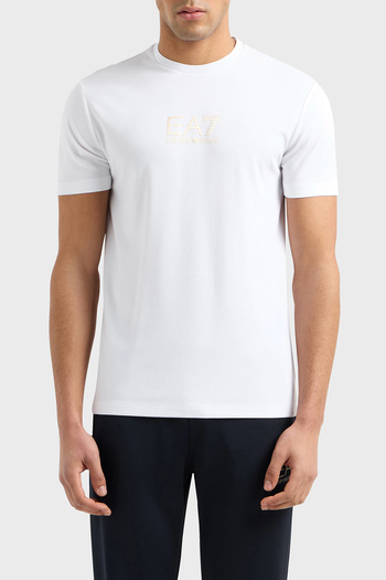 EA7 Стрейч з логотипом Slim Fit Велосипедна комір T Shirt Чоловіча футболка 7M000301 AF13739 U0002