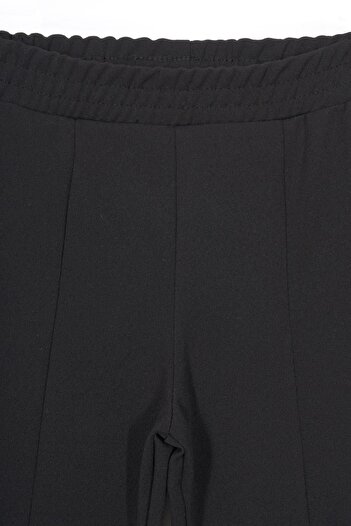 zepkids Black Color Girl's Trousers with Spanish Leg Slit Detail