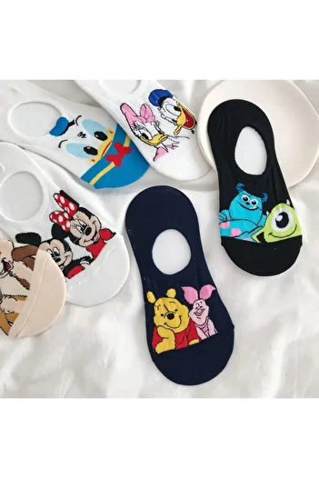 DM DEL MORE SOCKS 5 Pairs of Women's Sneakers - Colorful and Patterned Sneakers, Invisible Washable Socks